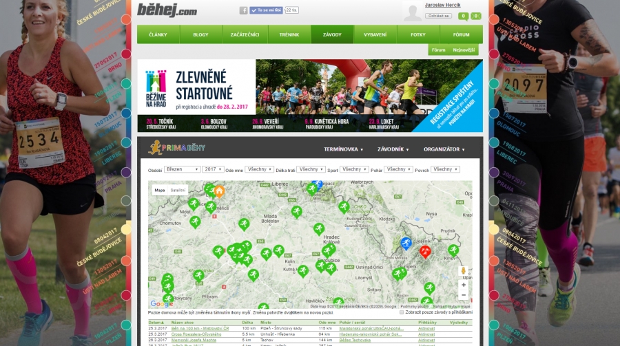 Běhej.com a Prima běhy spustily společně novou verzi termínovky sportovních akcí