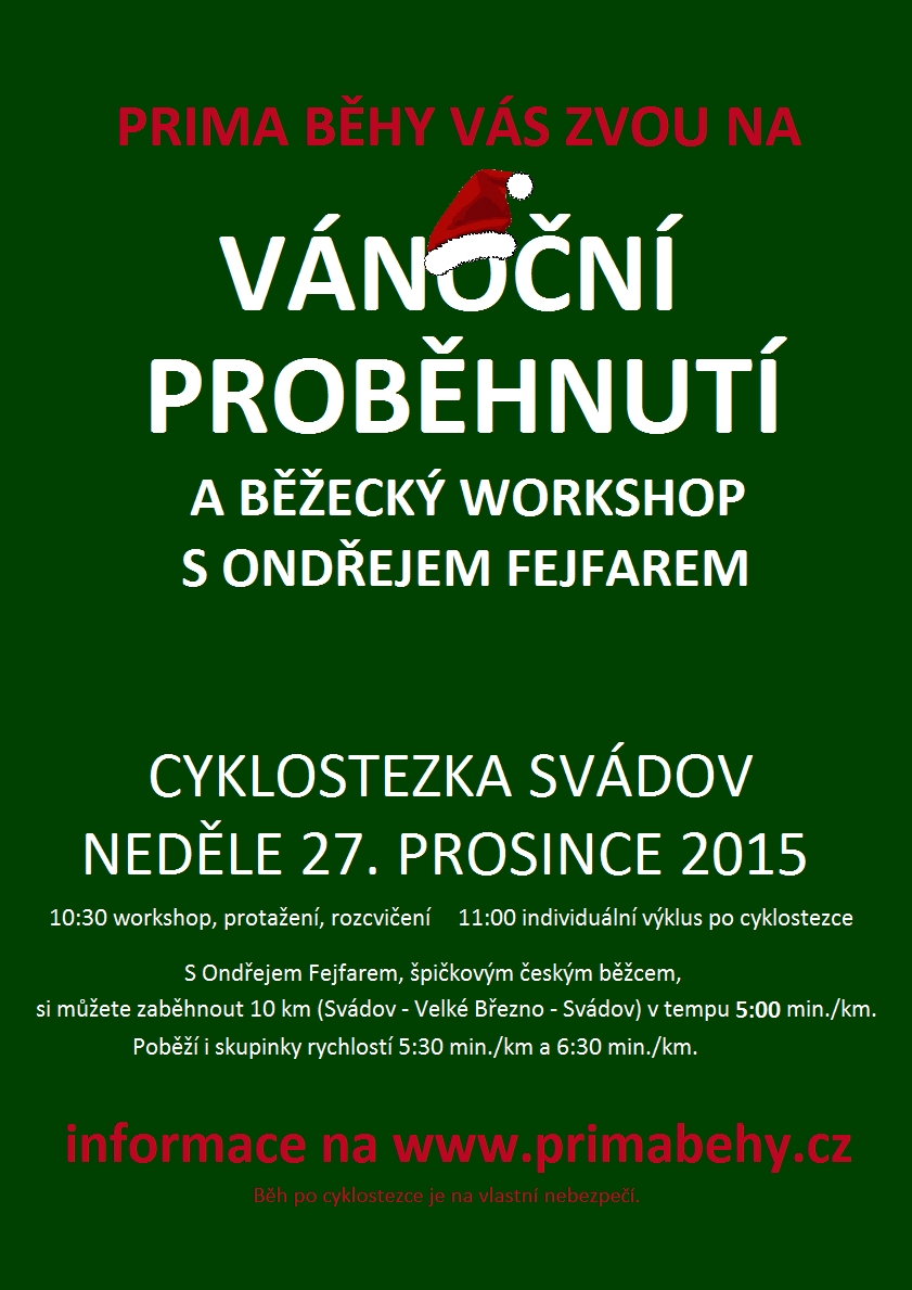 Vánoční proběhnutí 27. prosince v 10:30